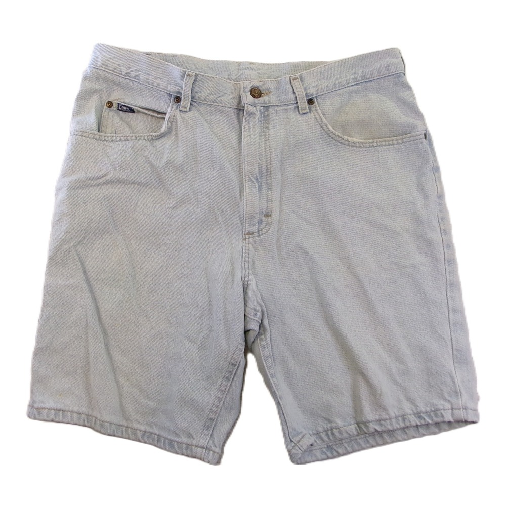 Lee Men Denim Shorts 36 Light Wash Jorts 100% Cotton 90s Style Normcore Vintage